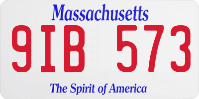 MA license plate 9IB573