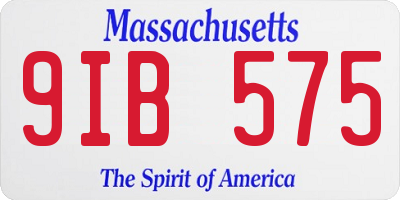 MA license plate 9IB575
