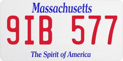 MA license plate 9IB577
