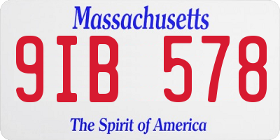 MA license plate 9IB578