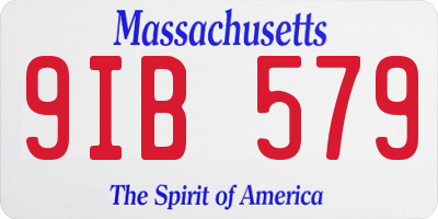MA license plate 9IB579