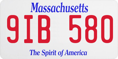 MA license plate 9IB580