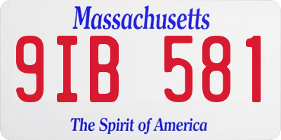 MA license plate 9IB581