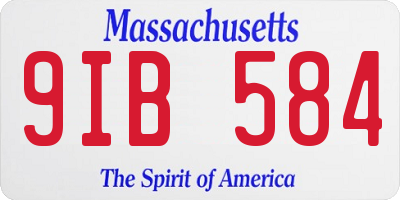 MA license plate 9IB584