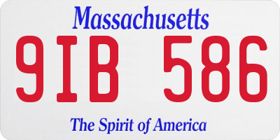 MA license plate 9IB586