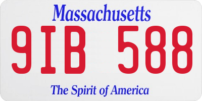 MA license plate 9IB588