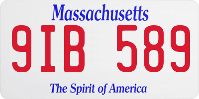 MA license plate 9IB589