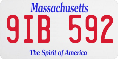 MA license plate 9IB592