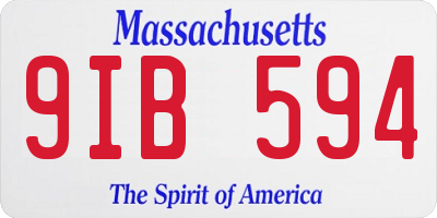 MA license plate 9IB594