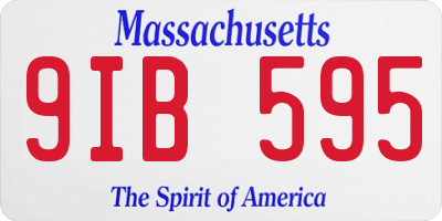 MA license plate 9IB595