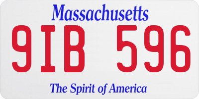 MA license plate 9IB596