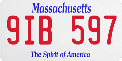 MA license plate 9IB597