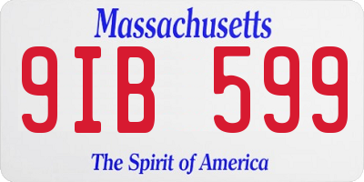 MA license plate 9IB599