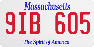 MA license plate 9IB605