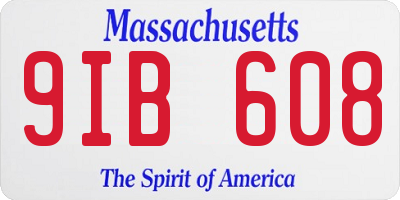 MA license plate 9IB608