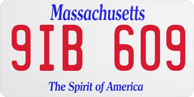 MA license plate 9IB609
