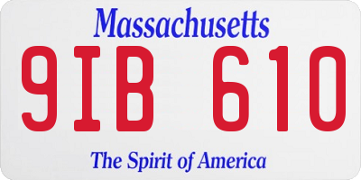 MA license plate 9IB610