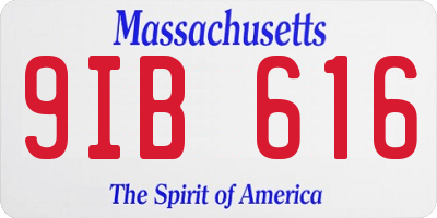 MA license plate 9IB616