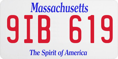 MA license plate 9IB619