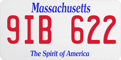 MA license plate 9IB622