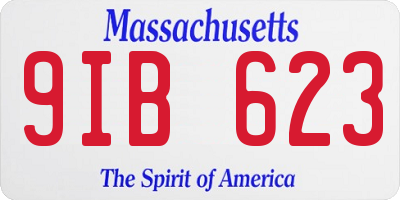 MA license plate 9IB623