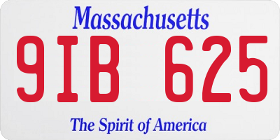 MA license plate 9IB625