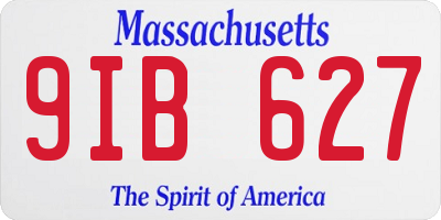 MA license plate 9IB627