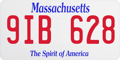 MA license plate 9IB628