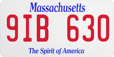 MA license plate 9IB630