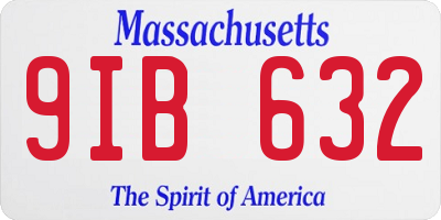 MA license plate 9IB632