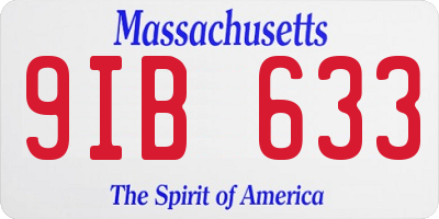 MA license plate 9IB633