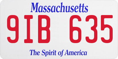 MA license plate 9IB635