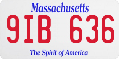 MA license plate 9IB636