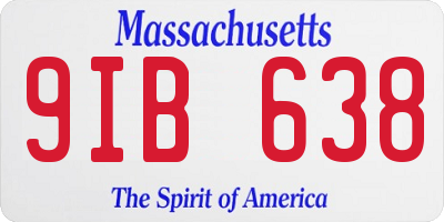MA license plate 9IB638