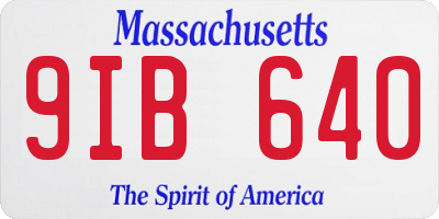 MA license plate 9IB640