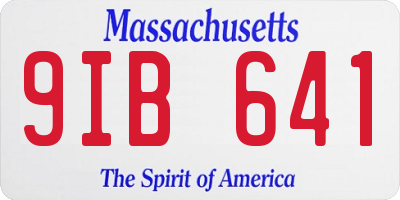 MA license plate 9IB641