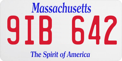 MA license plate 9IB642