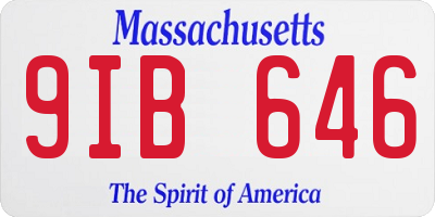 MA license plate 9IB646