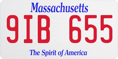 MA license plate 9IB655