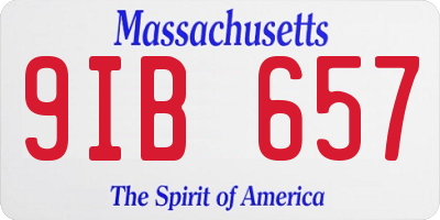 MA license plate 9IB657