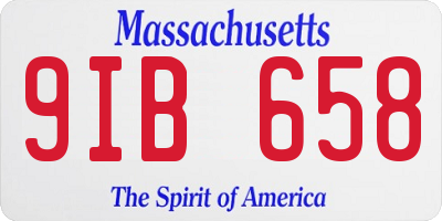 MA license plate 9IB658