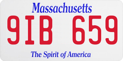 MA license plate 9IB659