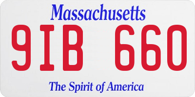 MA license plate 9IB660