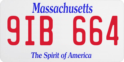 MA license plate 9IB664