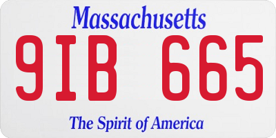 MA license plate 9IB665