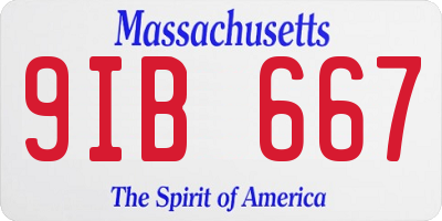 MA license plate 9IB667