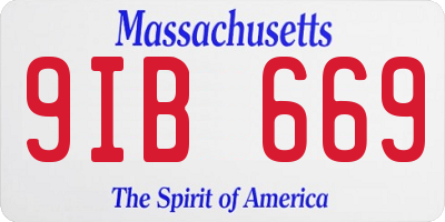MA license plate 9IB669