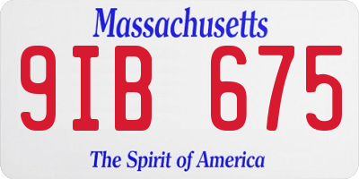 MA license plate 9IB675
