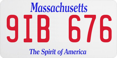 MA license plate 9IB676
