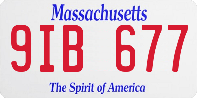 MA license plate 9IB677